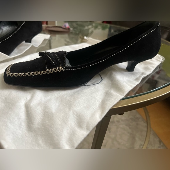 PRADA Scramosciato Black Italian Suede Leather Flats/ Loafers  Sz 36- US Size  6 - Picture 9 of 16